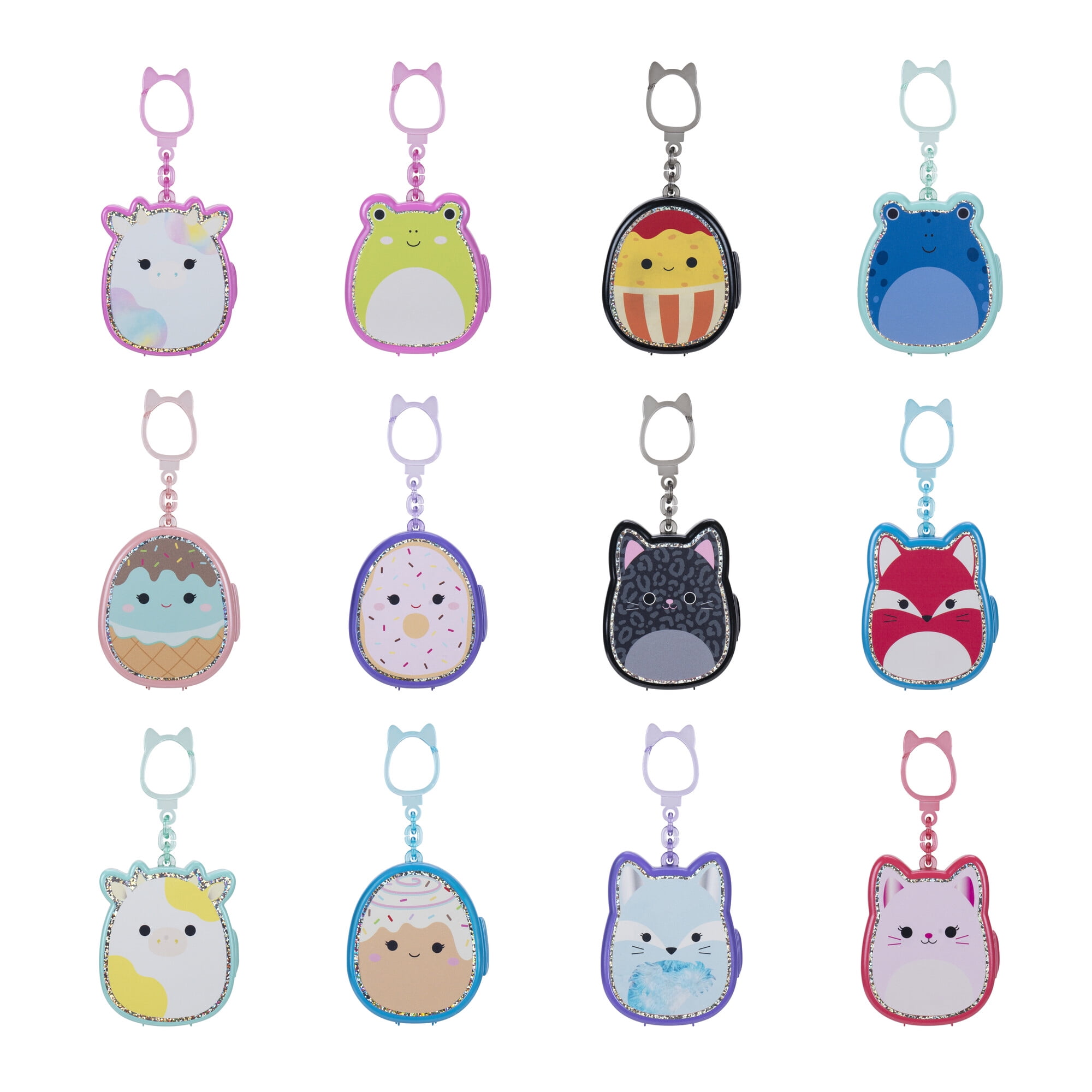 (2 pack) Squishmallows Squish-a-Longs Clip-a-Longs – 1 Random Mini Plush, Styles May Vary