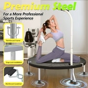 SkyBound Boogie Bounce Foldable Mini Trampoline 40 Inch, in-Home Cardio Fitness Rebounder with Adjustable T-Bar Handle,Exercise Trampoline for Adult, Fitness Trampoline for Workout Trainer
