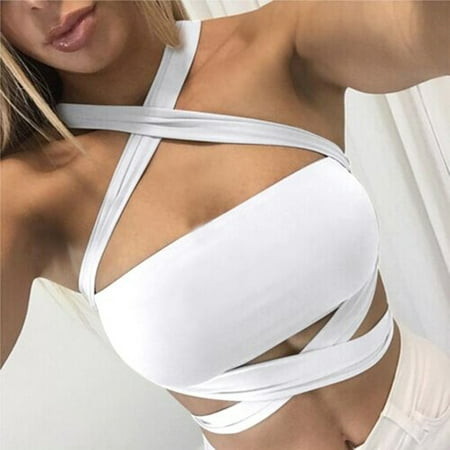 

Cathalem Spaghetti Top Women Bra The Crop Tops Wild Tank Off Sequins Strapless Shoulder Women s Style Vests Women s 3x Size Tops Vest White Large