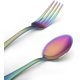thumbnail image 2 of Juego De Plata De 5 Piezas, Juego De Cubiertos De Acero Inoxidable Con Acabado Satinado, Servicio De Juego De Utensilios De Cocina, Juego De Cubiertos De Vajilla Para Restaurante En Casa, Arco Iris, 2 of 5