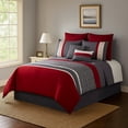 thumbnail image 6 of Benjara 8 Piece King Comforter Set with Printed Trellis Pattern- Red, 6 of 7