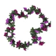 thumbnail image 2 of Guirnalda artificial de hojas de 8 pies con flores falsas para decoración de verano, bodas, puerta principal, pared, porche, fiestas, uso en interiores y exteriores., 2 of 6
