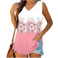 thumbnail image 1 of Womens Print Tank Tops V-Neck Basic Casual Flowy Summer Sleeveless T-Shirt, 1 of 5
