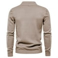 thumbnail image 3 of TFEOQRY Pullover Sweater for Men Solid Color Loose Comfortable Knit Wear Long Sleeved Stand Up Collar Sweater Top Khaki, 3 of 3