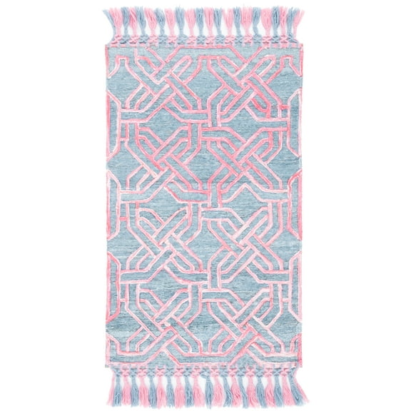 SAFAVIEH Sahara Horgan Geometric Area Rug, Pink/Grey, 3' x 5'