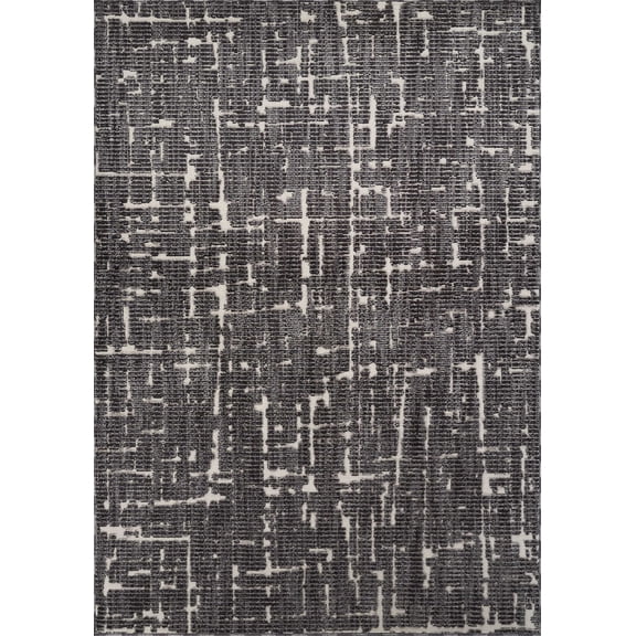 Abani Burke Abstract Striped Area Rug Black Ivory Geometric 4x6