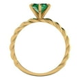 thumbnail image 4 of Solitaire Engagement Ring for Women - 2ct Simulated Emerald in 14K Yellow Gold Promise Ring, 4 of 6
