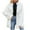 White, variant on Faux Fur Mid Long Jacket Womens Elegant Notch Collar Fuzzy Fluffy Overcoat Full Sleeve Wedding Party Coat Outwear (Small, White)