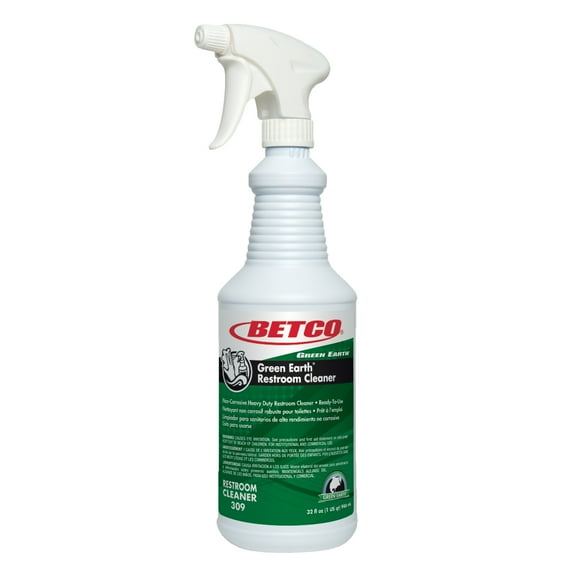 Betco Green Earth RTU Restroom Cleaner, Fresh Mint Scent, 32 oz Bottle, 12/Carton (3091200)