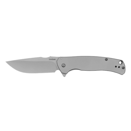 Kershaw Scour Assisted Open Frame Lock Drop Point Blade EDC Folding Pocket Knife – Silver