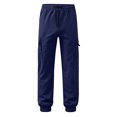 thumbnail image 6 of Boys' Cargo Joggers Athletic Sweatpants with Flap Pockets Elastic Waist Drawstring Tactical Outdoor Pants Kids Casual Streetwear Track Bottoms, 6 of 7