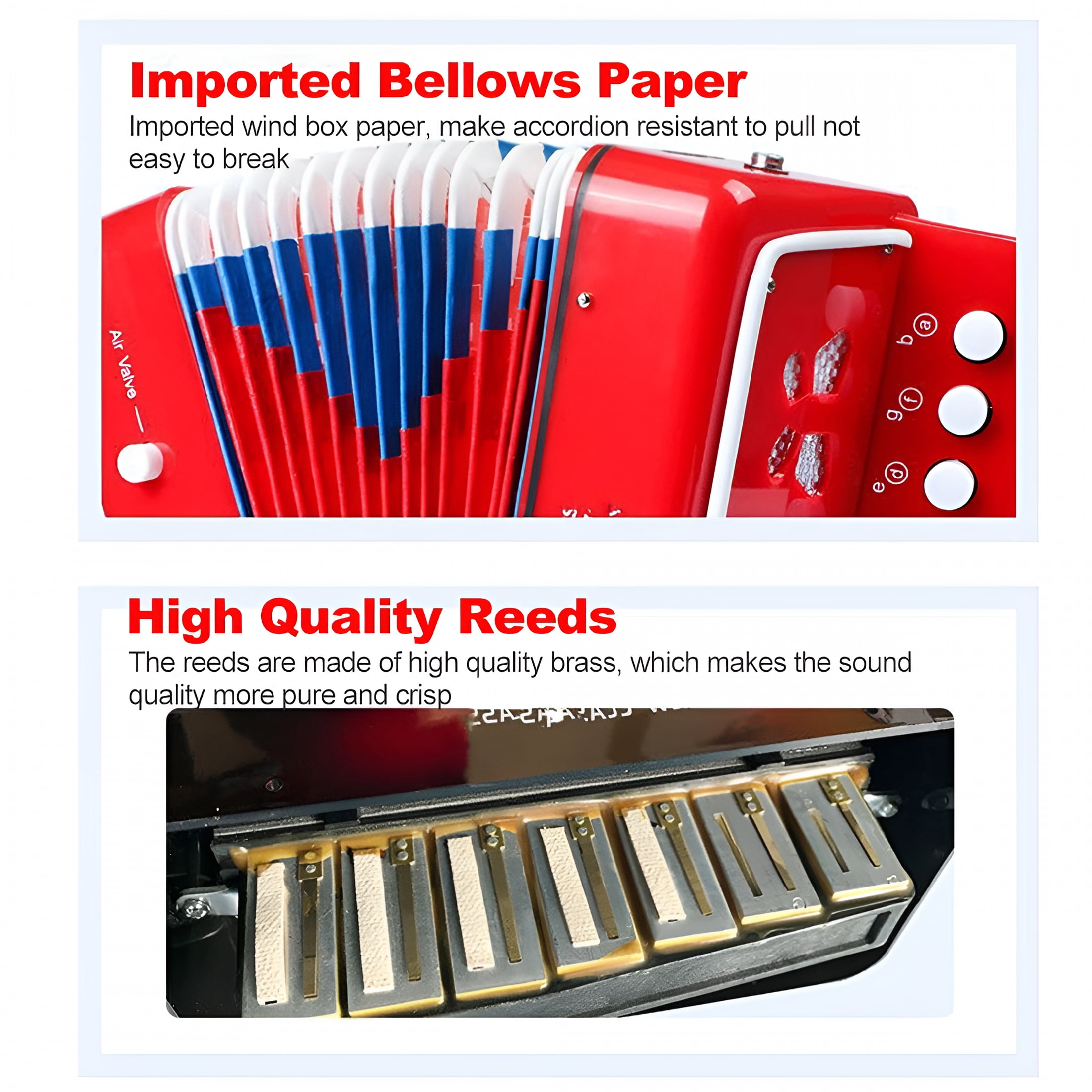 BESTSKY Kids Accordion Toy 10 Keys Buttons Mini Accordion Musical Instruments for Children,Kids,Toddlers,Beginners