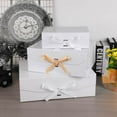 thumbnail image 6 of White Gift Box 10x7.3x3.5 Inches, Decorative Box with Ribbon, Empty Gift Box with Lid Magnetic Closure, Groomsman Box, Rectangle Collapsible Gift Boxes for Shirt (Matte White), 6 of 11