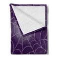 thumbnail image 2 of Dark Purple Soft Flannel Fleece Throw Blanket, Repetitive Spider Web Pattern Spooky Halloween Items Silhouette Mysterious Layout, Cozy Plush for Indoor and Outdoor Use, 70" x 90", Mauve, by Ambesonne, 2 of 5