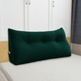 thumbnail image 2 of WOWMAX Large Bolster Triangular Reading Backrest Positioning Support Wedge Pillow Headboard for Day Bed Bunk Bed RV/Trailer with Removable Cover 39 Inches Velveteen Green, 2 of 7