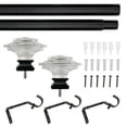 thumbnail image 5 of Better Homes & Gardens 1” Clear Acrylic Square Single Curtain Rod, Matte Black, 42-120”, 5 of 7