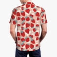 thumbnail image 3 of Balery Red Strawberry Printed Men’s Short Sleeve Polo Shirt, Midweight Men's Shirt,Golf Polo shirts -3X-Large, 3 of 8