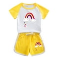 thumbnail image 1 of Odeerbi 1-12 Años Niños Niñas Conjuntos de Verano Estampado Algodón Manga Corta Raglan Camisas Pantalones Cortos Conjunto de Dos Piezas, 1 of 3