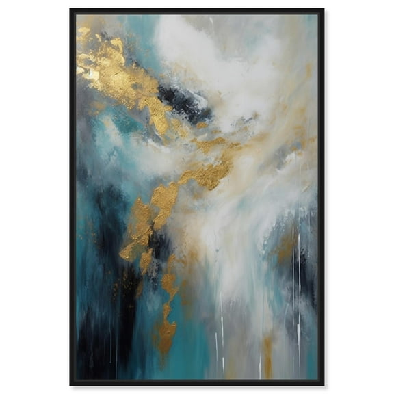 Real Glam Clouds Canvas Timeless Abstract Wall Art by Art Remedy, Black Frame, 10" x 15"