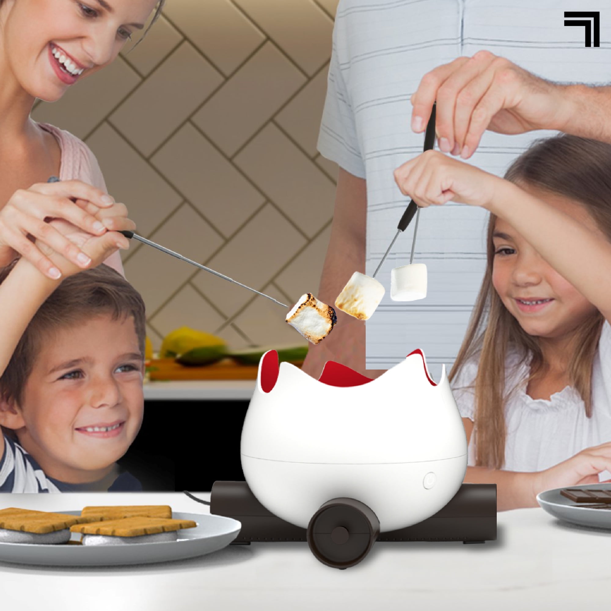Sharper Image® Flameless Marshmallow S'mores Maker, Includes Four Forks and Easy Cleaning Parts