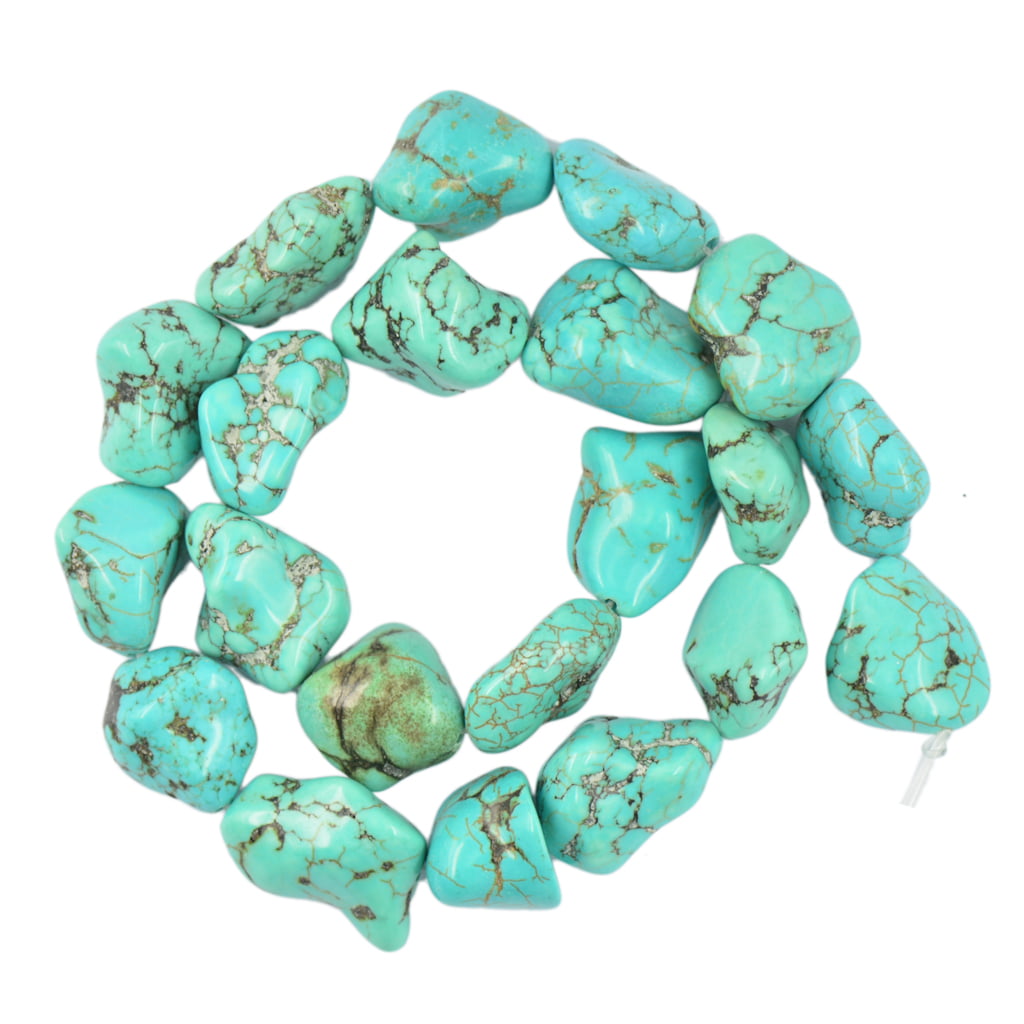 Turquoise Gemstone Nugget Spacer Loose Beads 16" Jewelry Making Craft DIY 
