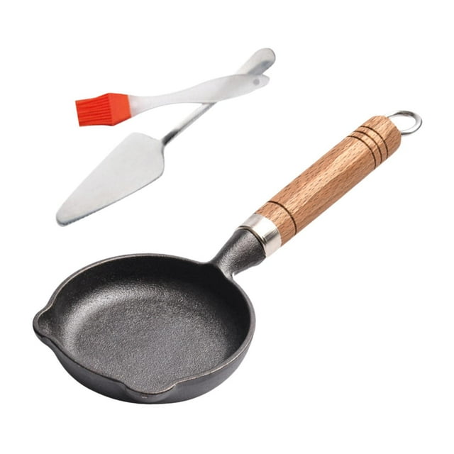 Sartén Kitchenfry, utensilios de cocina con mango antiescaldaduras, sartenes redondas con cepillo de aceite, sartén para huevos para casa rodante,