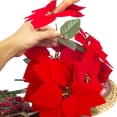 thumbnail image 3 of Lssam Artificial Poinsettia Bushes, Silk Poinsettia Flowers - 5 Heads Red Poinsettia Stems for Christmas Tree Decor, Festive Table Centerpiece Holiday Home Decoration, 3 of 7