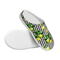 thumbnail image 3 of Kdxio Lemons on Striped Women's Men's Slippers Plush Slip-On House Slipper for Winter Indoor Soft Cushion Non-slip Fluffy Slides Slippers-11, 3 of 7