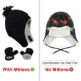 thumbnail image 5 of Zando Baby Boys Winter Hats and Gloves Sets Warm Fleece Earflap Beanie Hat Patterns Dinosaur 2-12 Months, 5 of 6