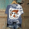 thumbnail image 4 of enyan Cute Ghost Pumpkin Graphic Shirt Fall Tshirt Graphic Tees casual Short Sleeve Tops Womens Halloween Shirt Navy,S, 4 of 5