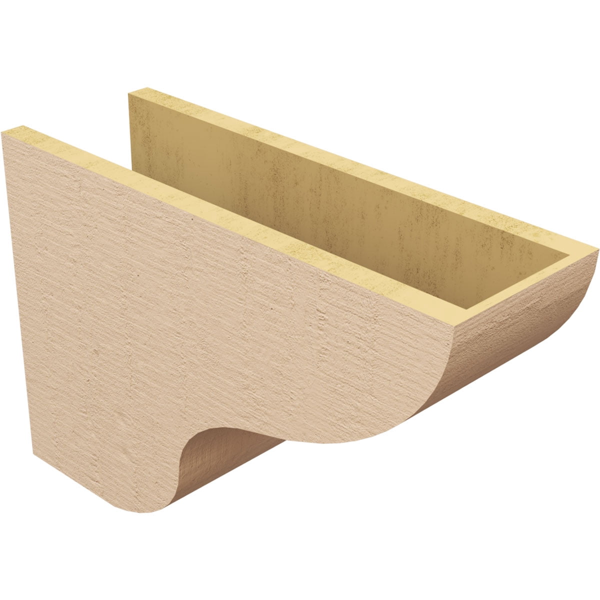 7"W x 21"D x 14"H Classic Greensboro Rough Cedar Woodgrain TimberThane Corbel, Primed Tan