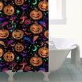 thumbnail image 4 of Colorful Halloween Pattern Shower Curtain 72"x84" ,Bathroom Decorative Shower Curtains Set with 12 Hooks,Modern Waterproof Washable Shower Curtain, 4 of 6