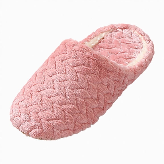 HEWUQI Flat Sippers for Women with Memory Foam Cute Closed Toe Fuzzy Home Slippers Indoor Outdoor Antiskid Soft Birthday Gifts Shoes Red Size 9.5
