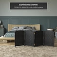 thumbnail image 6 of Red Lantern 2 ft. Short Diamond Weave Fiber Folding Screen - Black - 4 Panel, 6 of 7