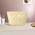 thumbnail image 5 of Unique Bargains 1 Pc Plaid Bow Makeup Bag for Versatile Use Yellow, 5 of 5