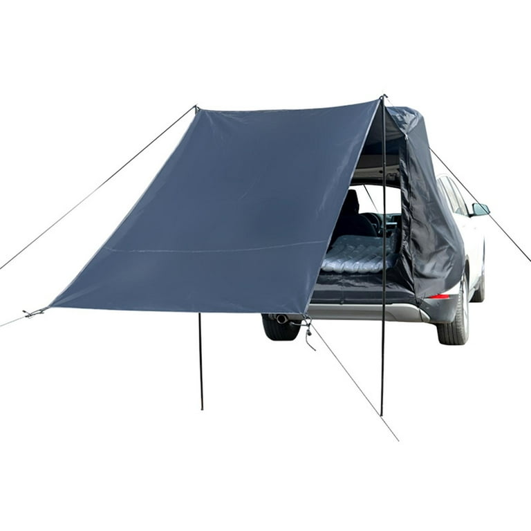 Car Truck Tent SUV MPV Car Tent For Outdoor Self-driving Car Tent Camping Trunk Side Extension Tent with 2 Support Pole Sunshade Canopy