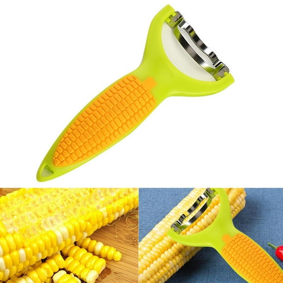 Corn Peeler, Corn Planer Thresher for Corn On the Cob Corn Kernel Remover Tool Magic, Corn Stripper Tool, Corn Cutter Corn Scraper with Ergonomic Handle for Kitchen, Yellow