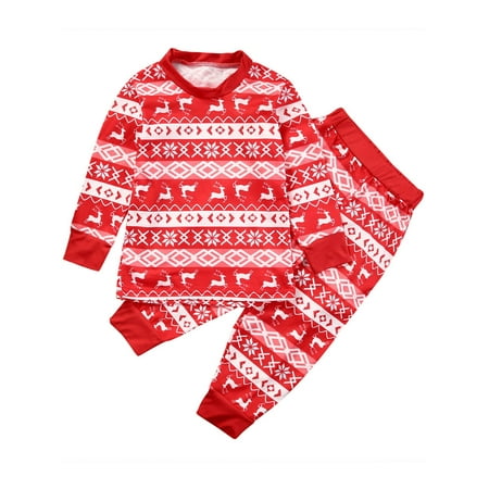 

Farrubbyine8 Christmas Family Matching Pajamas Set Adult Men Women Kid Sleepwear Nightwear