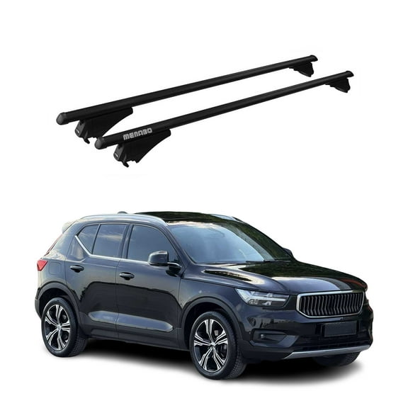 OMAC Top Roof Racks Cross Bars for Volvo XC40 2019-2024 Black Aluminium 2 Pcs Anti-Theft for Travel Kayak Canoe Surf Ski Snowboard Camping