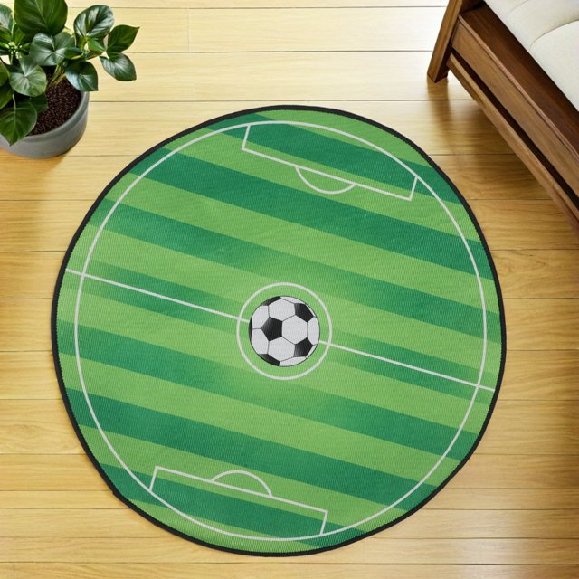 HEALEEP Alfombra Circular De Fútbol Para Con Base Antideslizante Y Fácil Limpieza