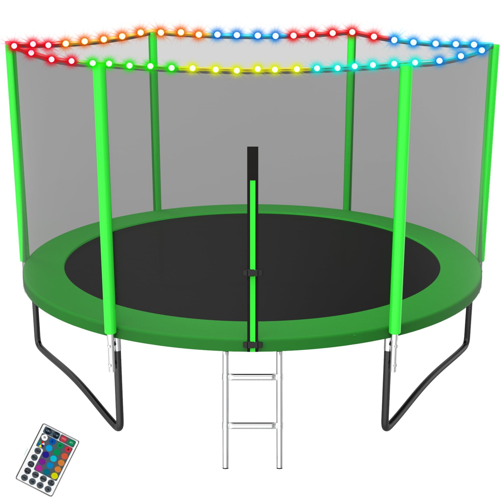 YORIN Trampoline for 2-3 Kids, 8 FT Trampoline for Adults with Enclosure Net, Ladder, 800LBS Weight Capacity Outdoor Round Recreational Trampoline, ASTM Approved Heavy Duty Trampoline