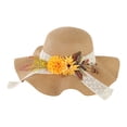 thumbnail image 1 of Sombrero de paja DIY con flores artificiales, transpirable, para uso doméstico, para niñas, vacaciones, manualidades, para exteriores, a moda, Estilo H, 1 of 7
