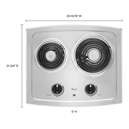 Whirlpool - 21" Built-In Electric Cooktop - Stainless steel