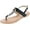 Black, variant on Nia-22 Women's Embellished Beaded Metallic Chain Dress Thong Sandal