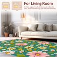 thumbnail image 2 of ODIKA 6' x 9' Machine Washable Non-Slip Area Rug, Boho Daisy High Traffic Rug, Green, 431643, 2 of 7