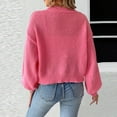 thumbnail image 5 of Women's Fashion Ribbon Bow Splicing Sweater Jacket for Fall and Winter, Elegant Design, Winter Clothes for Women,Hot Pink,XL, 5 of 6