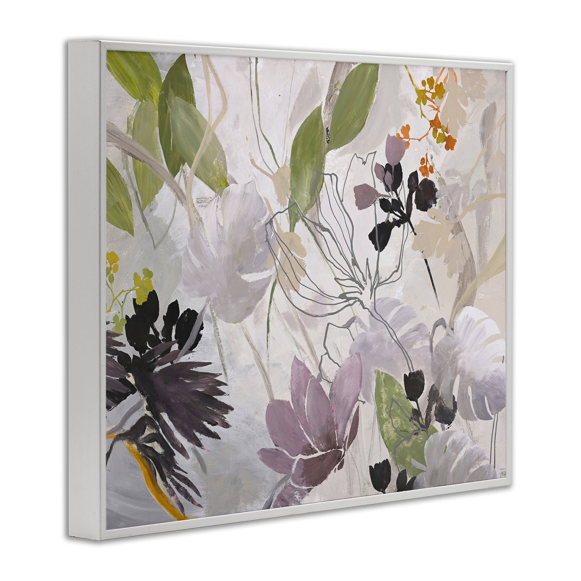 Soft Spring Organic Flora White Framed Giclee Art, design by Design Fabrikken