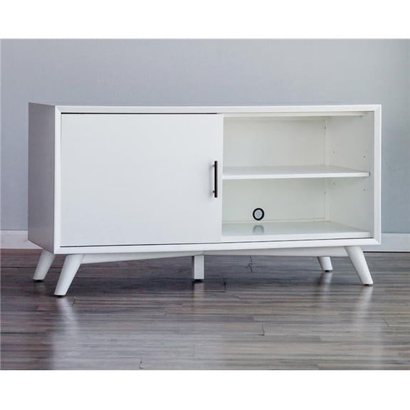 50 in. Mid Century Modern TV Console, Flair White