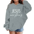 thumbnail image 3 of Tiijoy Toddler Girls Hoodie Jesus Themed Letter Print Loose Hooded Sweatshirt, Sizes 1-2, 3 of 3