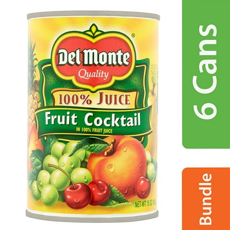 (6 Pack) Del Monte 100% Juice Fruit Cocktail, 15 (Best Canned Fruit Cocktail)